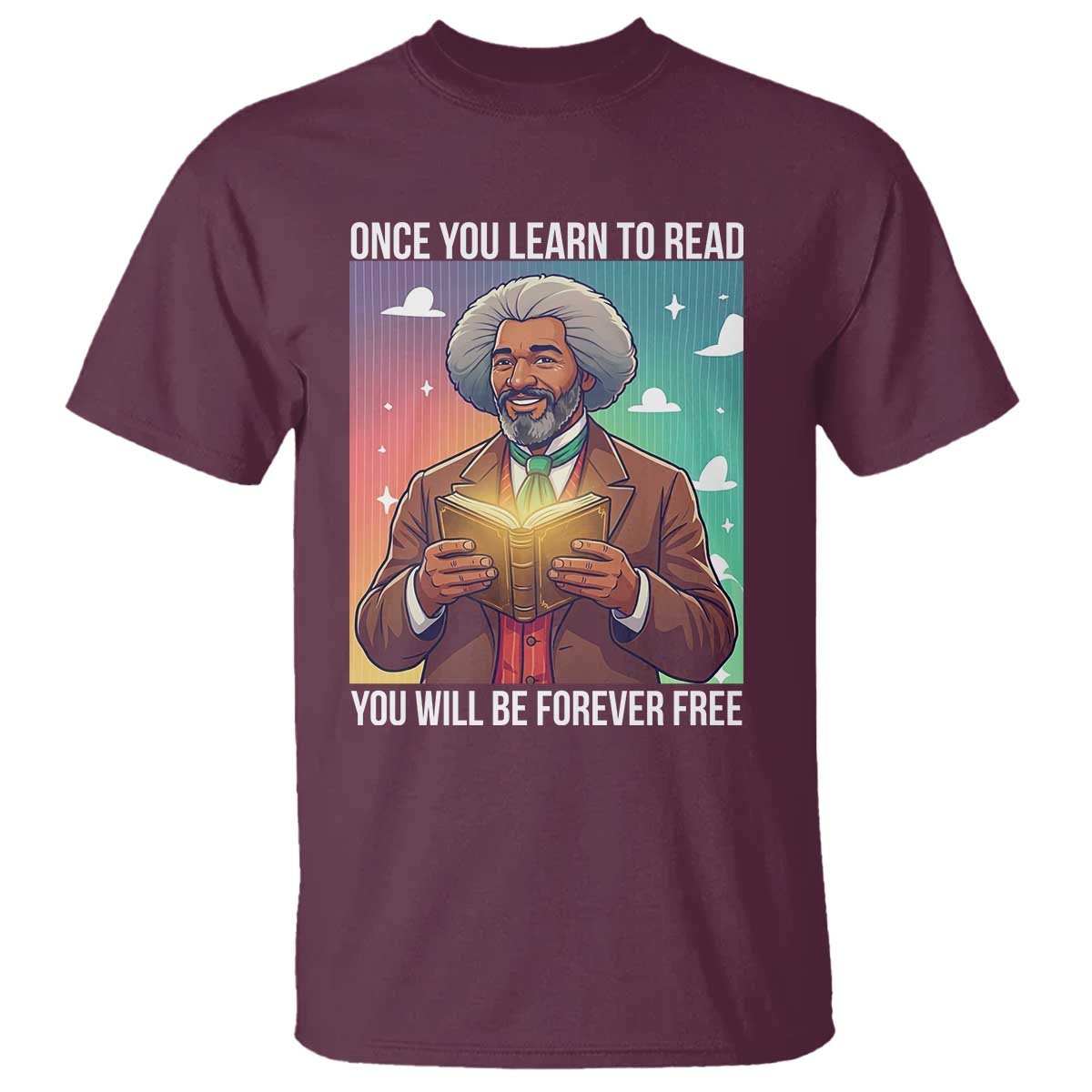 Frederick Douglass Reading And Freedom T Shirt African American Heritage - African Pride