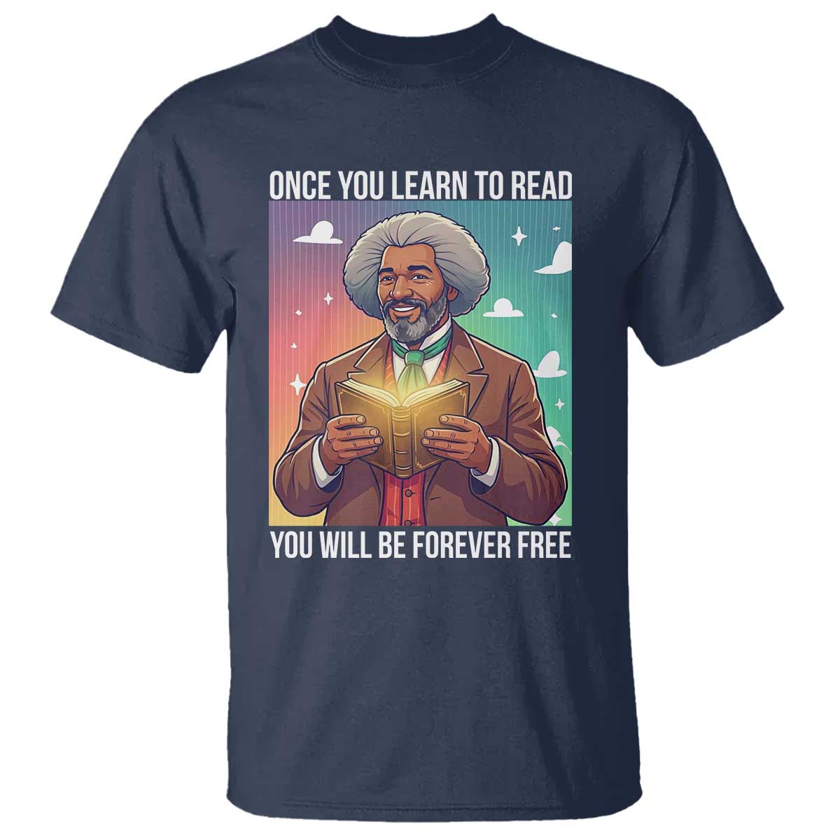 Frederick Douglass Reading And Freedom T Shirt African American Heritage - African Pride