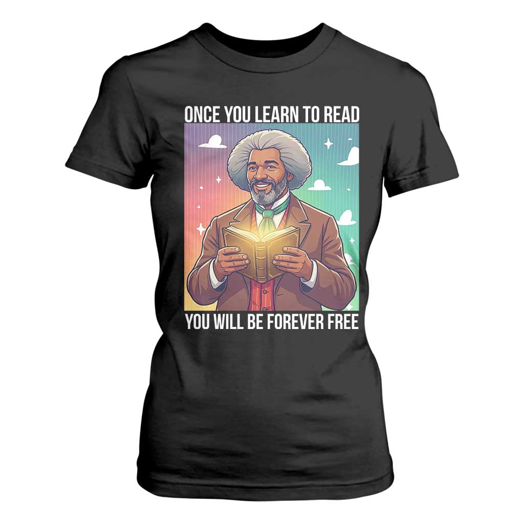 Frederick Douglass Reading And Freedom T Shirt For Women African American Heritage - African Pride