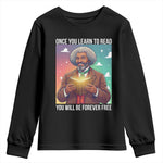 Frederick Douglass Reading And Freedom Youth Sweatshirt African American Heritage - African Pride