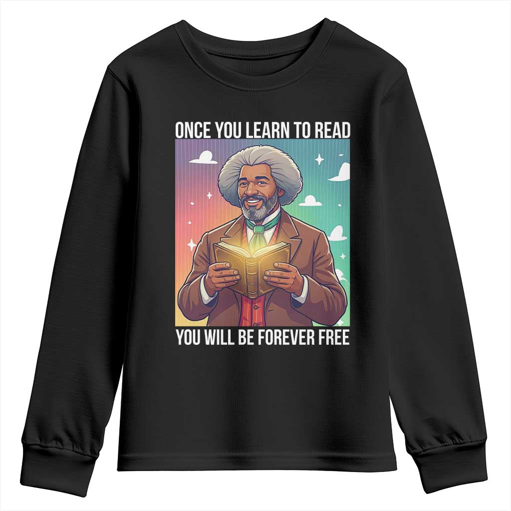 Frederick Douglass Reading And Freedom Youth Sweatshirt African American Heritage - African Pride