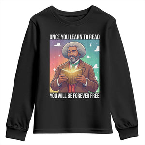 Frederick Douglass Reading And Freedom Youth Sweatshirt African American Heritage - African Pride