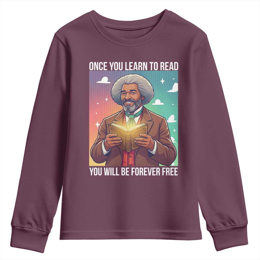 Frederick Douglass Reading And Freedom Youth Sweatshirt African American Heritage - African Pride