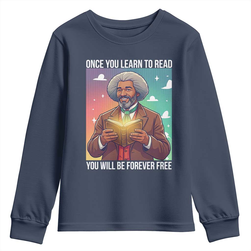 Frederick Douglass Reading And Freedom Youth Sweatshirt African American Heritage - African Pride