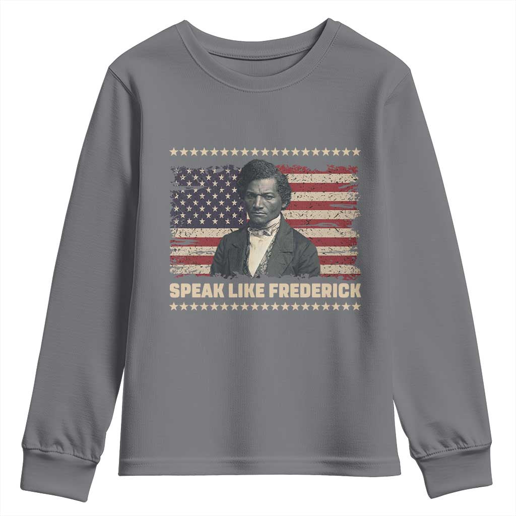 Speak Like Frederick Youth Sweatshirt Black History Month Gift - African Pride