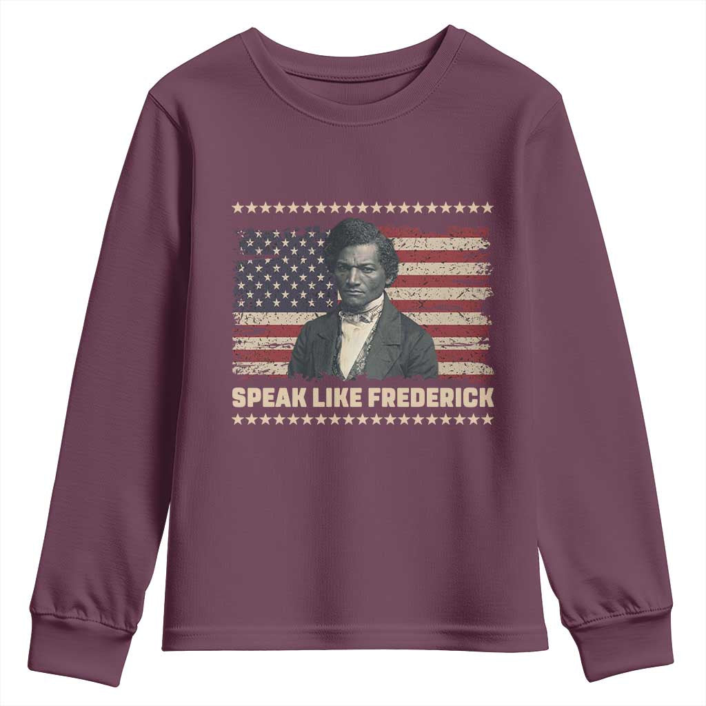 Speak Like Frederick Youth Sweatshirt Black History Month Gift - African Pride