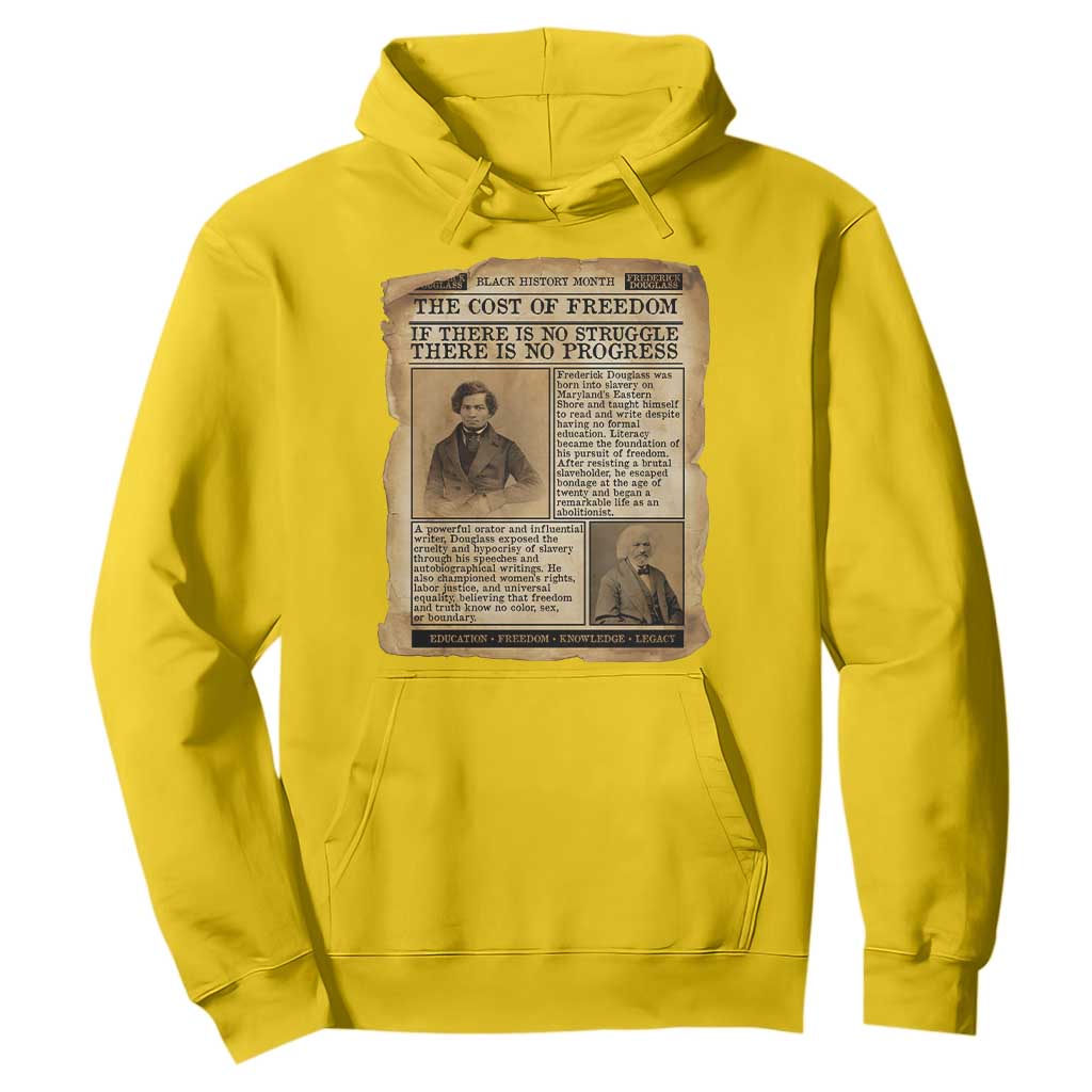 If There Is No Struggle No Progress Hoodie Frederick Douglass Newspaper - African Pride