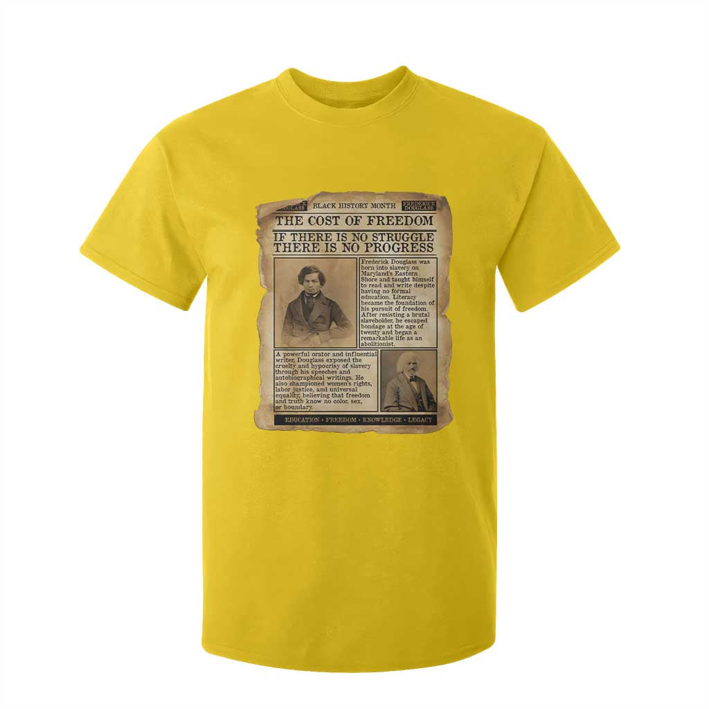 If There Is No Struggle No Progress T Shirt For Kid Frederick Douglass Newspaper - African Pride