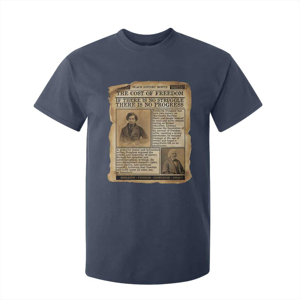 If There Is No Struggle No Progress T Shirt For Kid Frederick Douglass Newspaper - African Pride