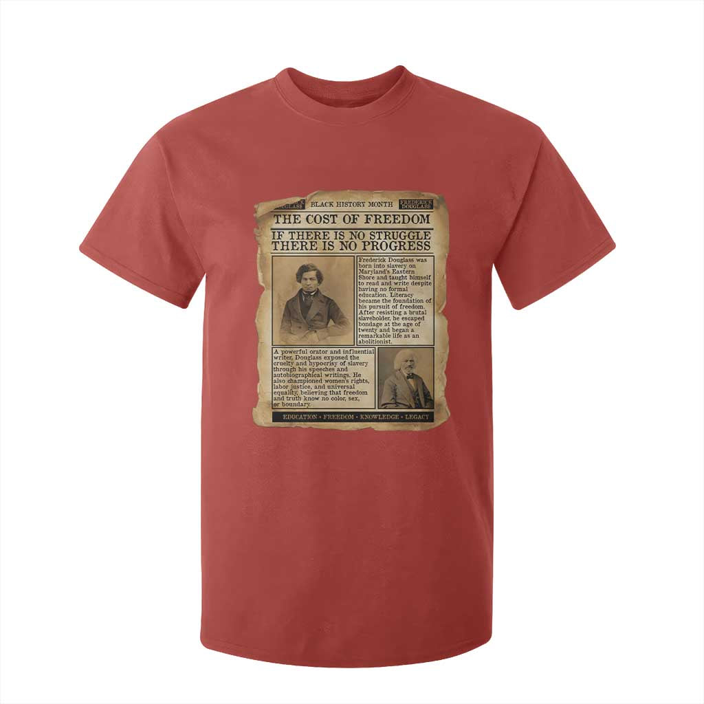 If There Is No Struggle No Progress T Shirt For Kid Frederick Douglass Newspaper - African Pride