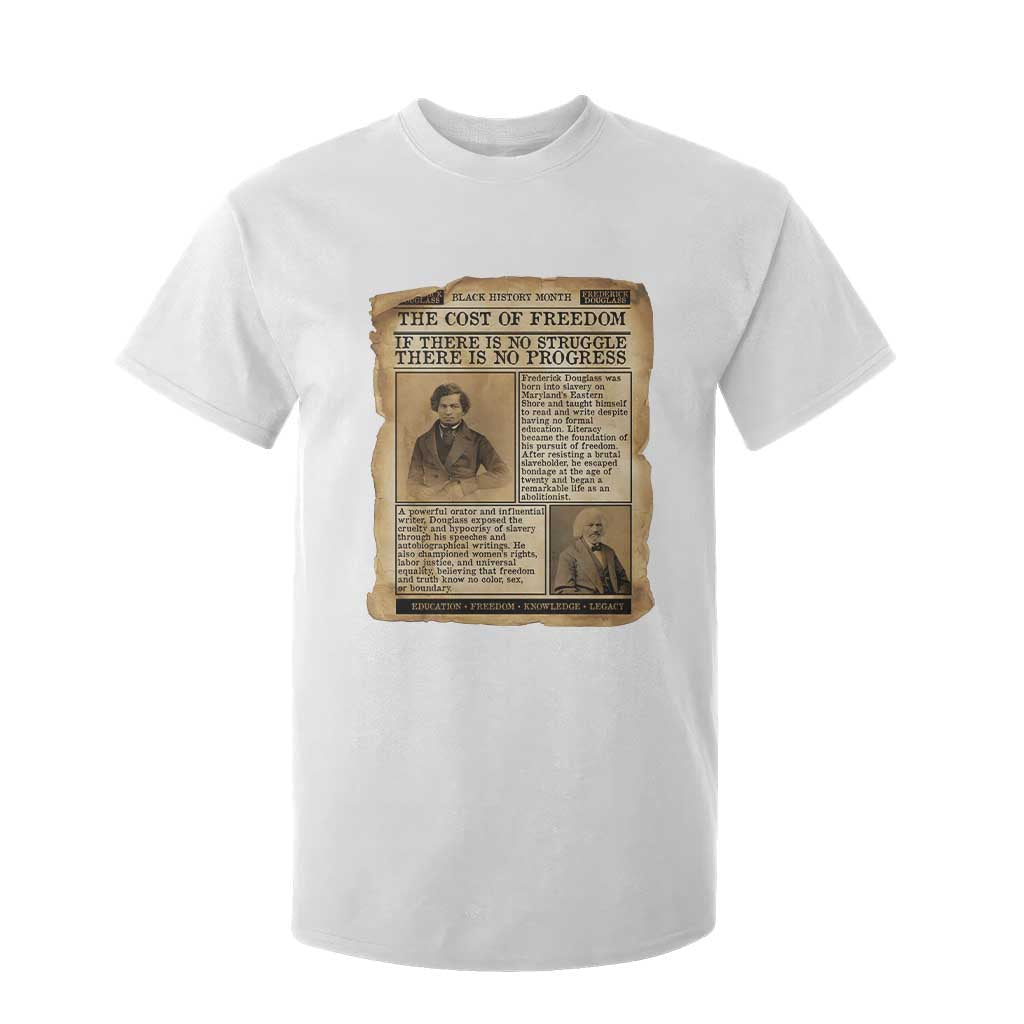 If There Is No Struggle No Progress T Shirt For Kid Frederick Douglass Newspaper - African Pride