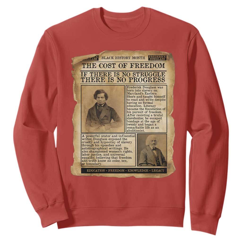 If There Is No Struggle No Progress Sweatshirt Frederick Douglass Newspaper - African Pride