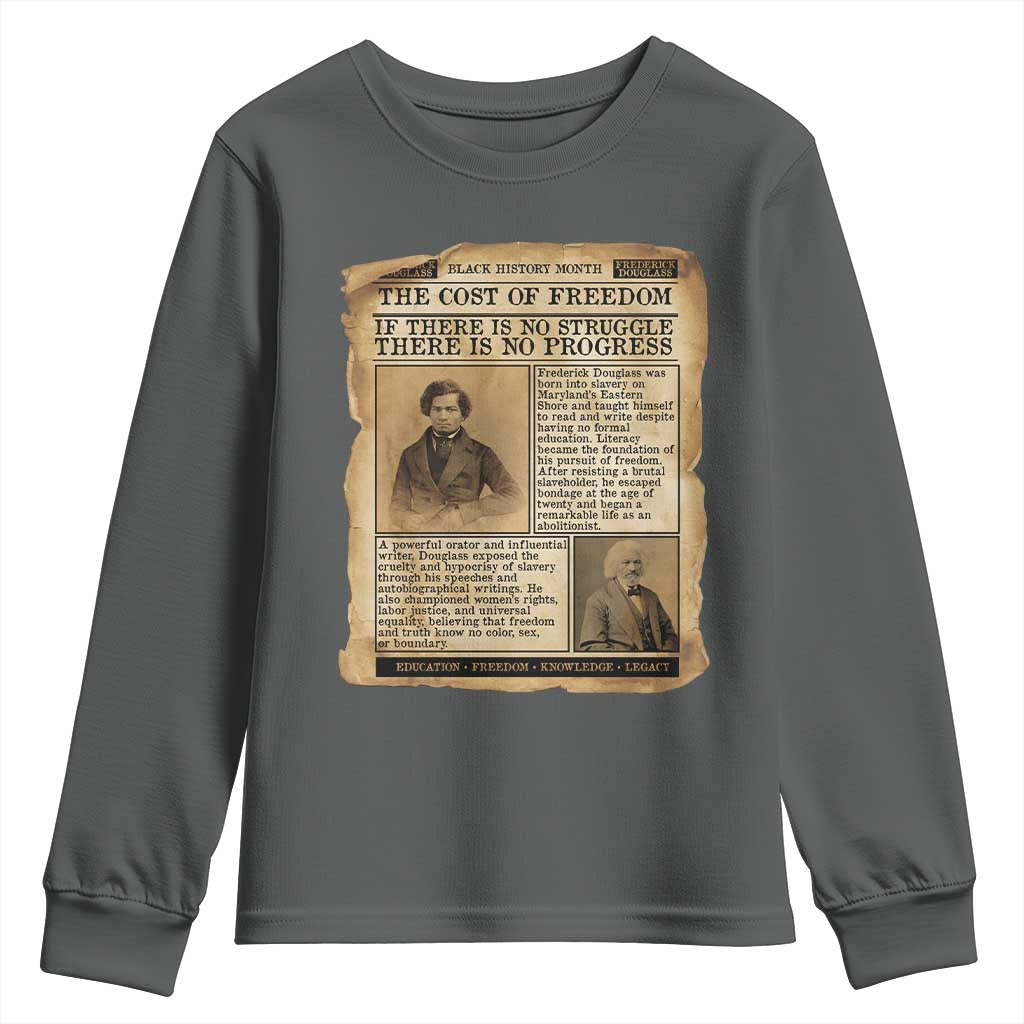 If There Is No Struggle No Progress Youth Sweatshirt Frederick Douglass Newspaper - African Pride