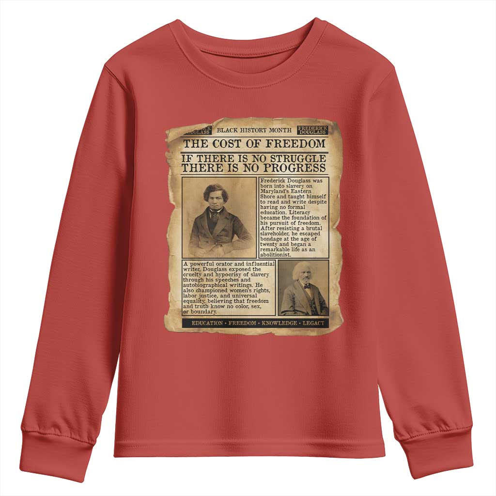 If There Is No Struggle No Progress Youth Sweatshirt Frederick Douglass Newspaper - African Pride
