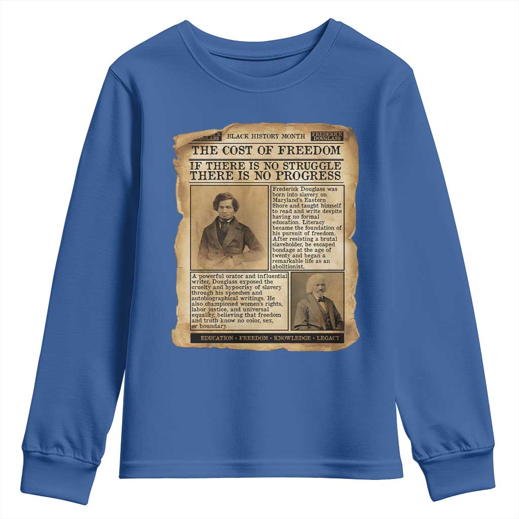 If There Is No Struggle No Progress Youth Sweatshirt Frederick Douglass Newspaper - African Pride