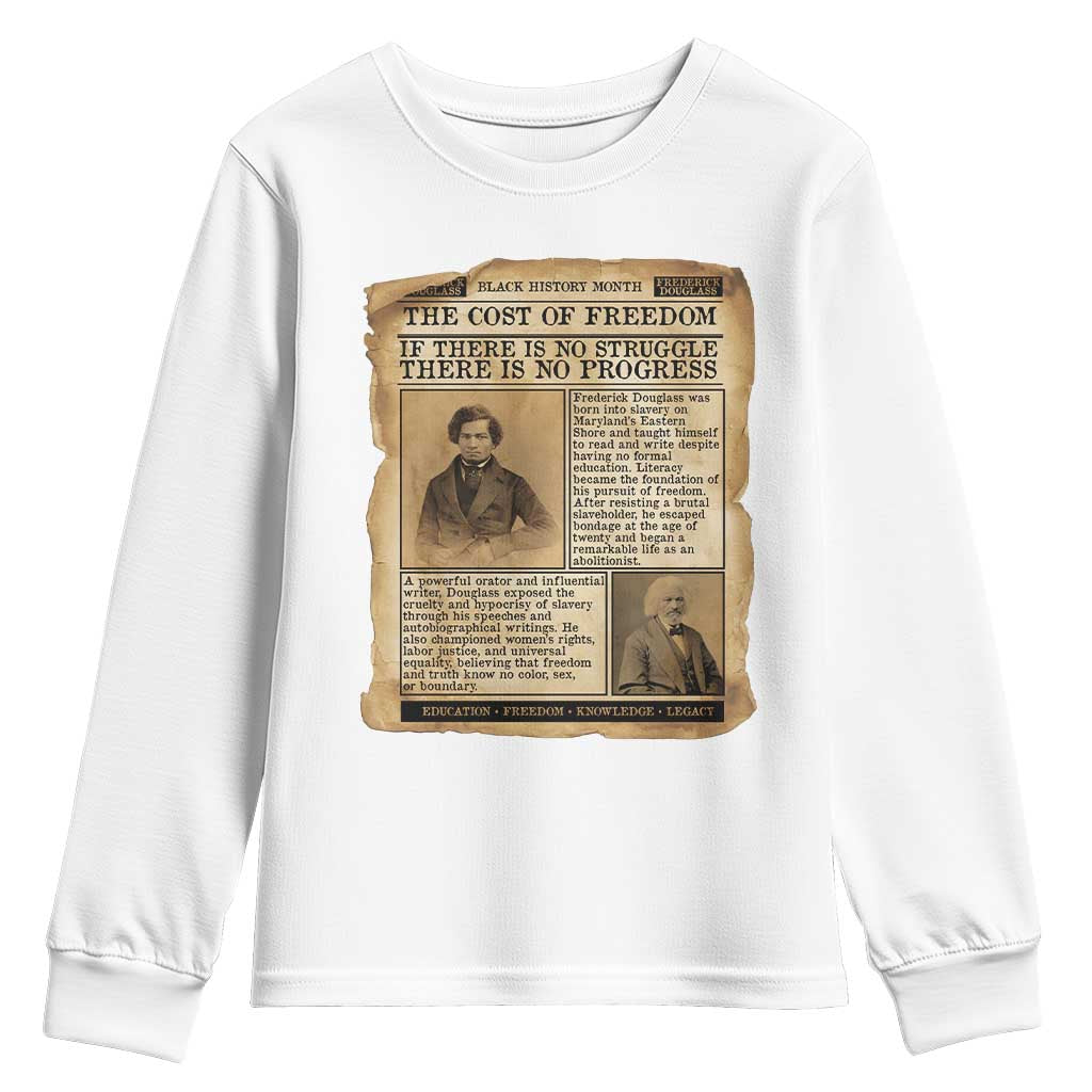 If There Is No Struggle No Progress Youth Sweatshirt Frederick Douglass Newspaper - African Pride