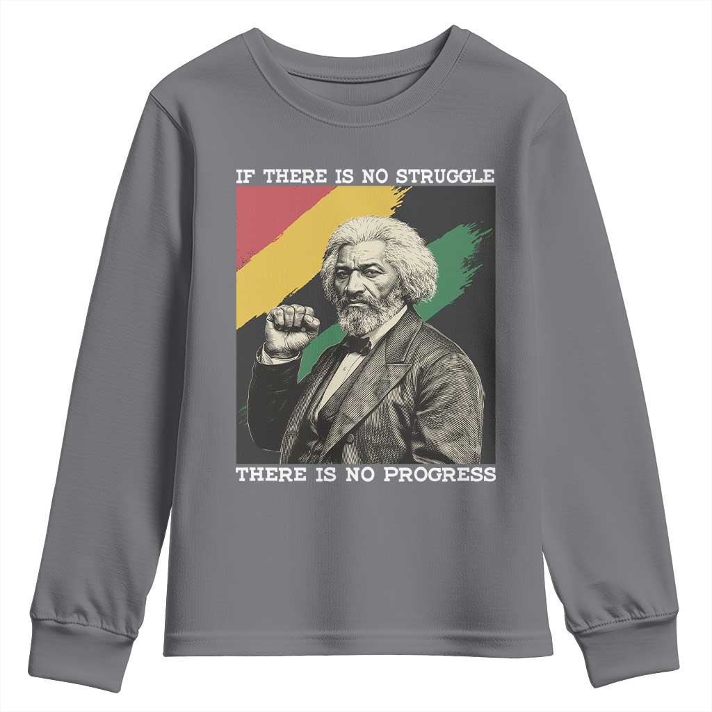 Frederick Douglass Struggle And Progress Youth Sweatshirt Inspirational Black History - African Pride