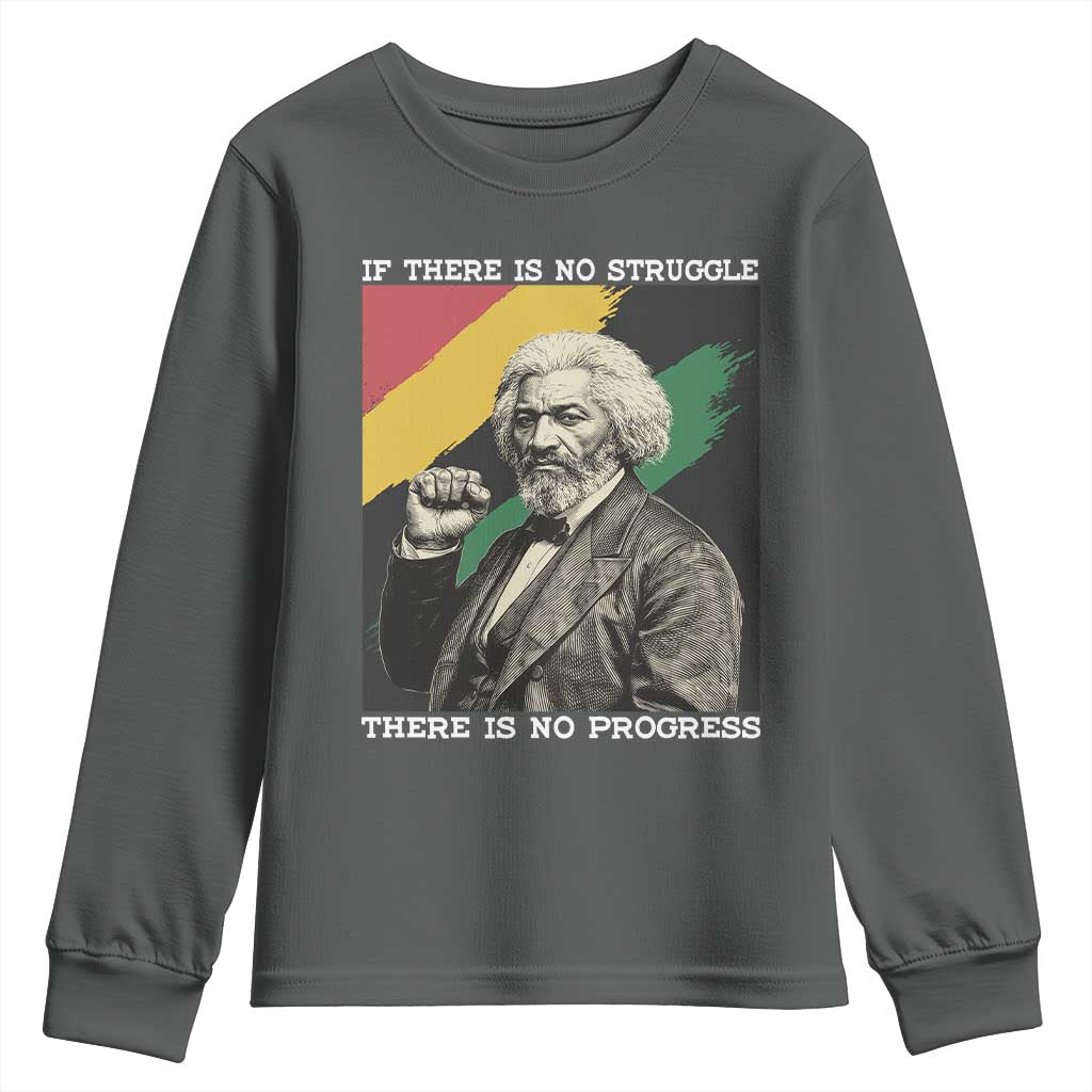 Frederick Douglass Struggle And Progress Youth Sweatshirt Inspirational Black History - African Pride