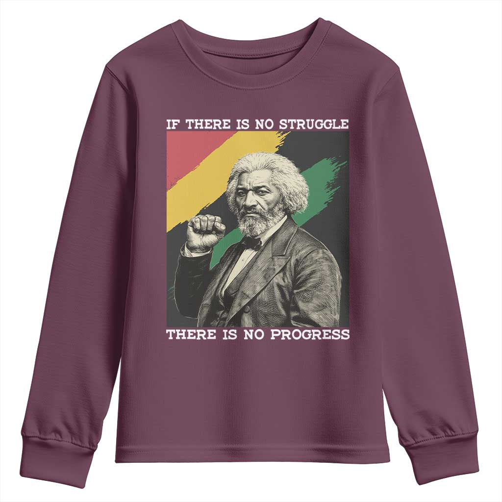 Frederick Douglass Struggle And Progress Youth Sweatshirt Inspirational Black History - African Pride