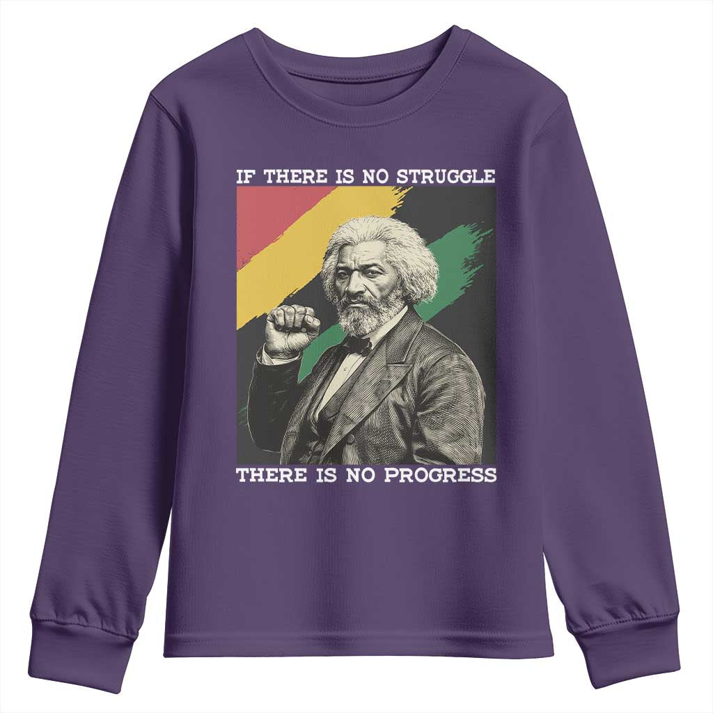 Frederick Douglass Struggle And Progress Youth Sweatshirt Inspirational Black History - African Pride