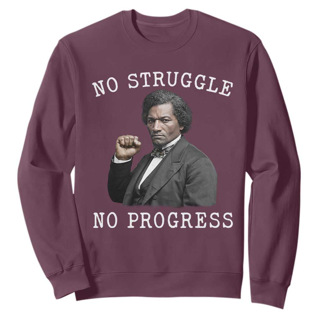 Frederick Douglass Quote Sweatshirt No Struggle No Progress - African Pride