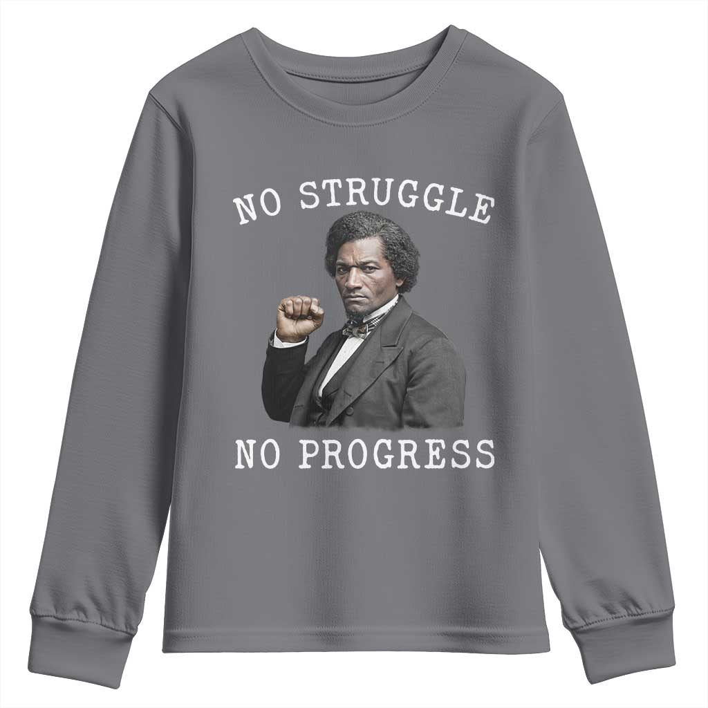 Frederick Douglass Quote Youth Sweatshirt No Struggle No Progress - African Pride