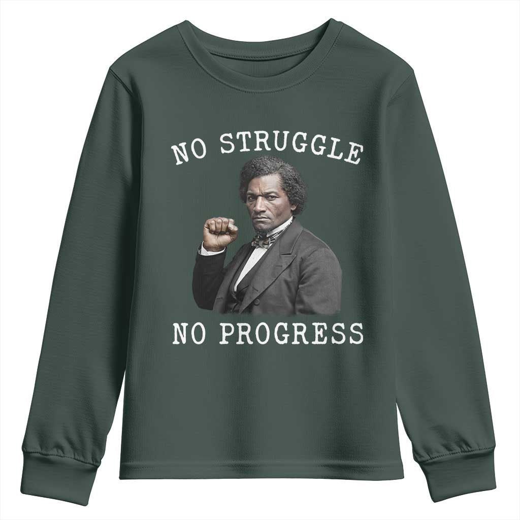 Frederick Douglass Quote Youth Sweatshirt No Struggle No Progress - African Pride