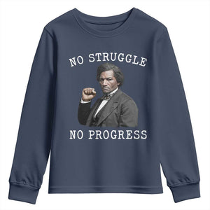 Frederick Douglass Quote Youth Sweatshirt No Struggle No Progress - African Pride