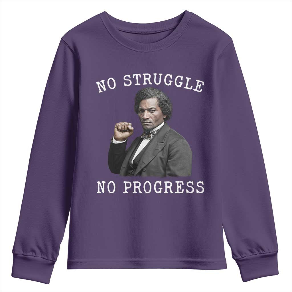 Frederick Douglass Quote Youth Sweatshirt No Struggle No Progress - African Pride