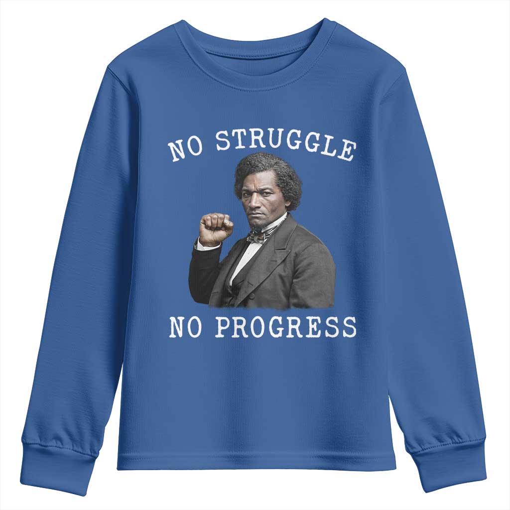 Frederick Douglass Quote Youth Sweatshirt No Struggle No Progress - African Pride