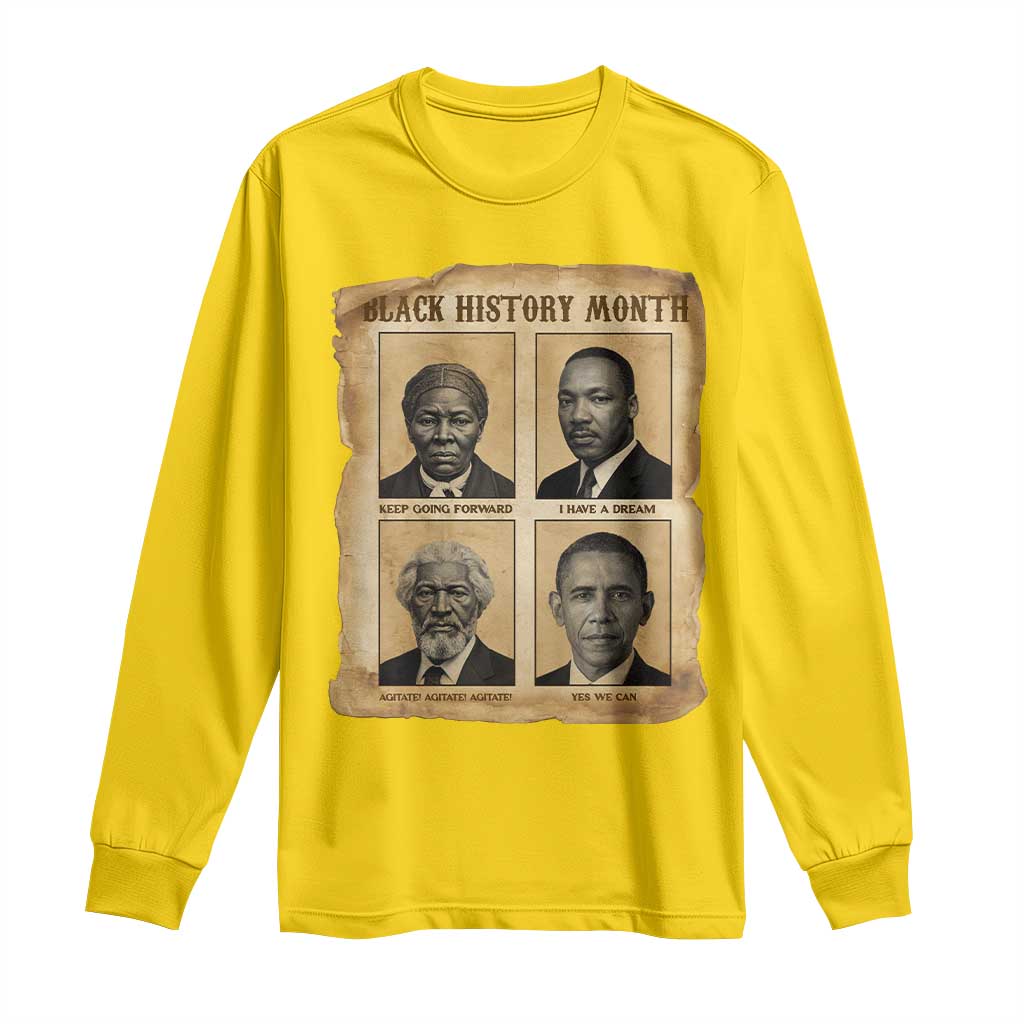 Vintage Black History Heroes Long Sleeve Shirt Strong Black Pride - African Pride