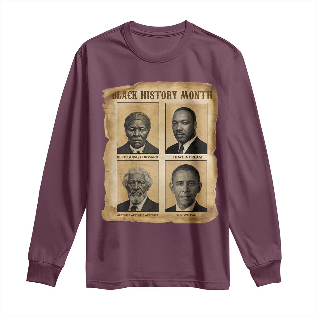 Vintage Black History Heroes Long Sleeve Shirt Strong Black Pride - African Pride