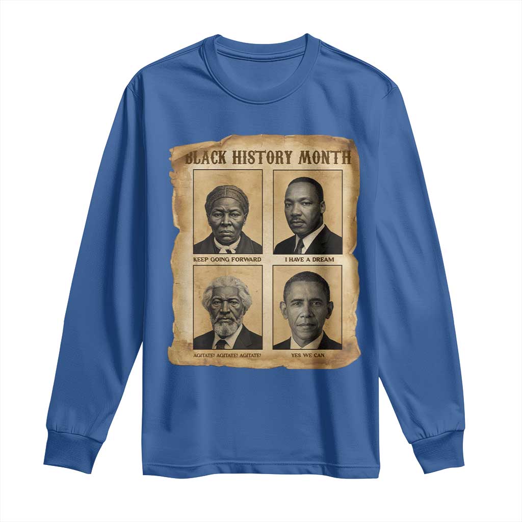 Vintage Black History Heroes Long Sleeve Shirt Strong Black Pride - African Pride