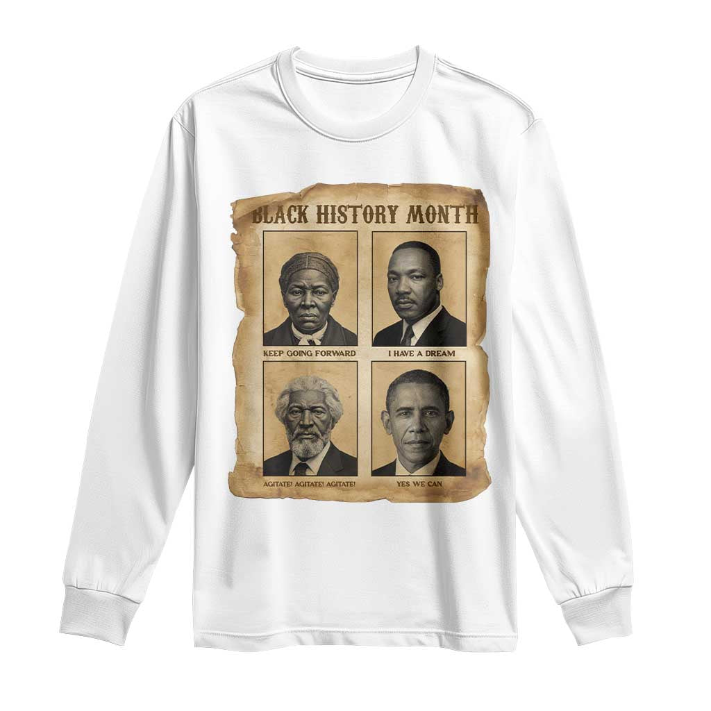 Vintage Black History Heroes Long Sleeve Shirt Strong Black Pride - African Pride