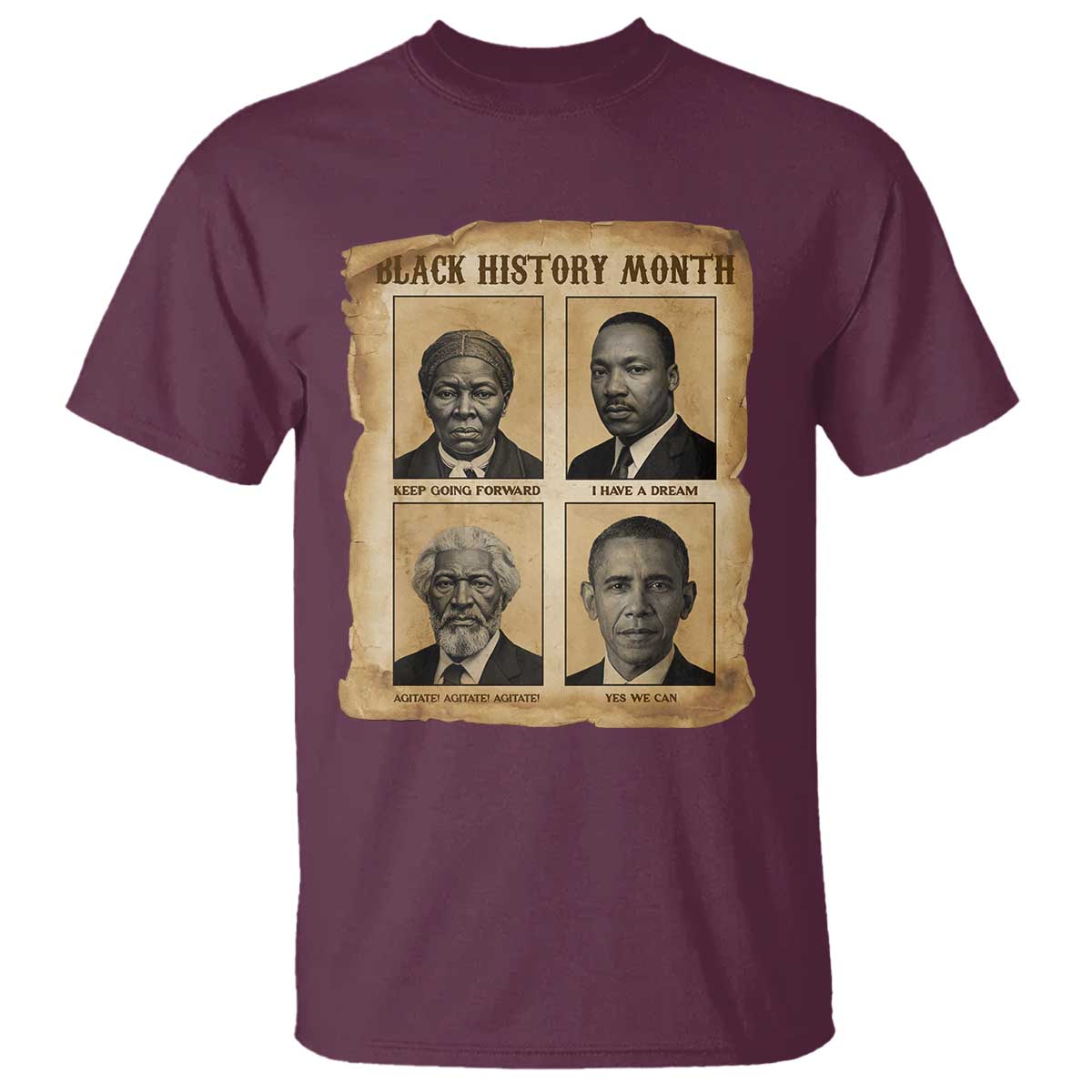 Vintage Black History Heroes T Shirt Strong Black Pride - African Pride