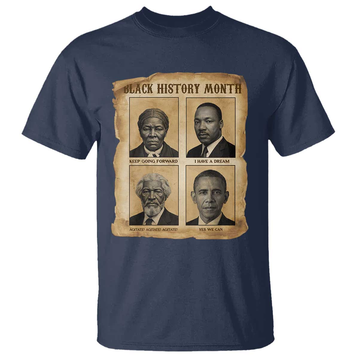 Vintage Black History Heroes T Shirt Strong Black Pride - African Pride
