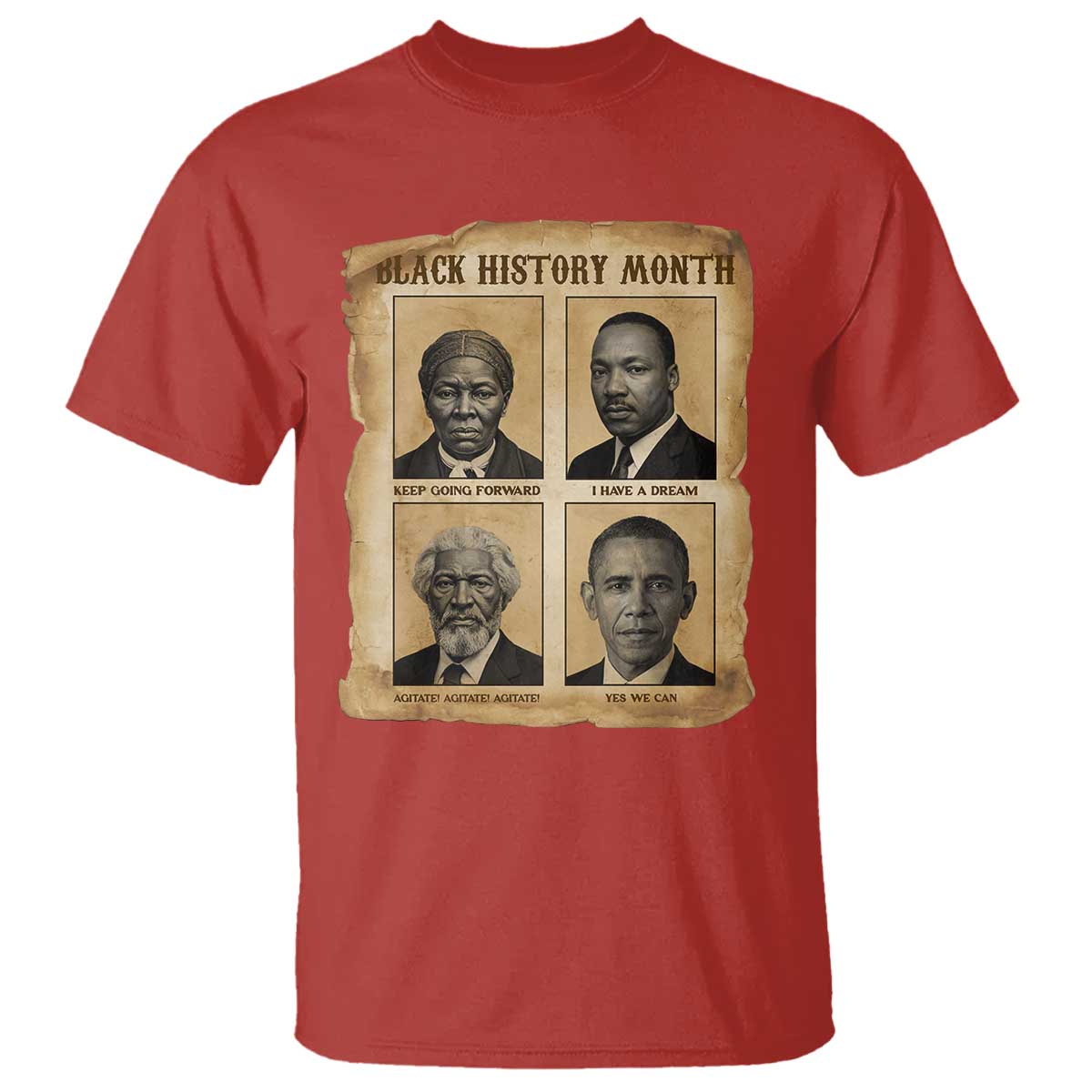 Vintage Black History Heroes T Shirt Strong Black Pride - African Pride