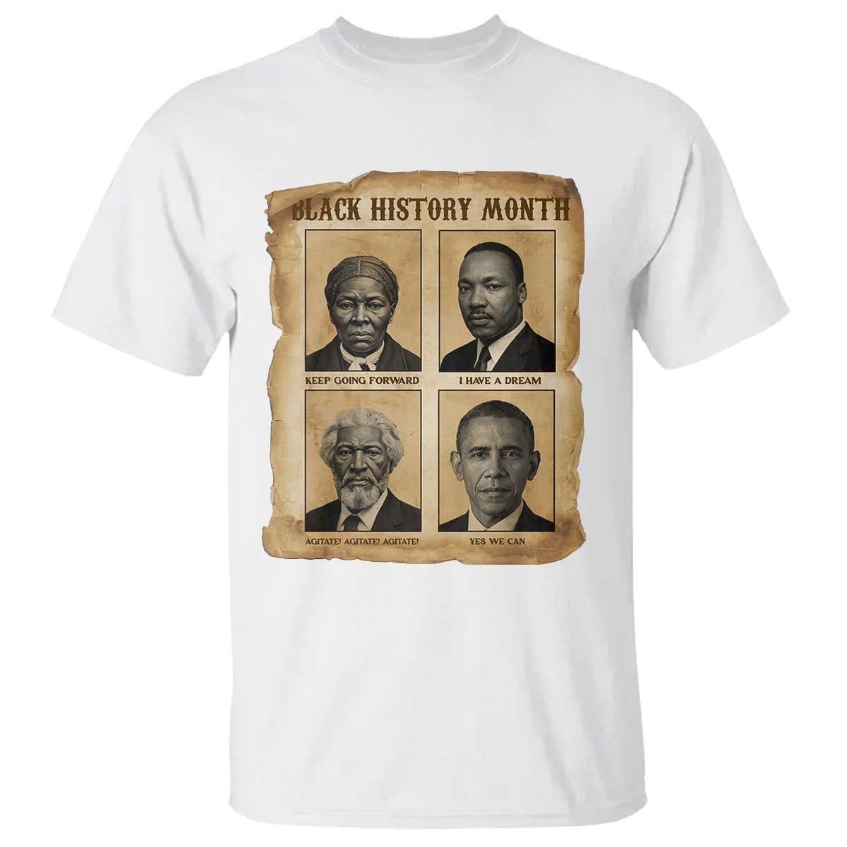 Vintage Black History Heroes T Shirt Strong Black Pride - African Pride