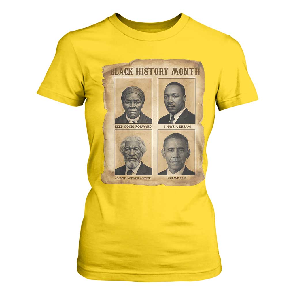 Vintage Black History Heroes T Shirt For Women Strong Black Pride - African Pride