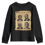 Vintage Black History Heroes Youth Sweatshirt Strong Black Pride - African Pride