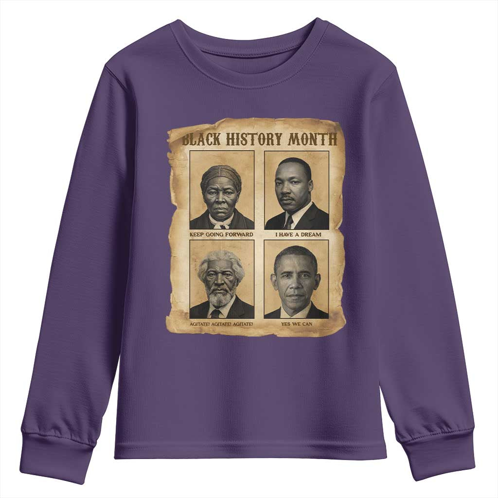 Vintage Black History Heroes Youth Sweatshirt Strong Black Pride - African Pride