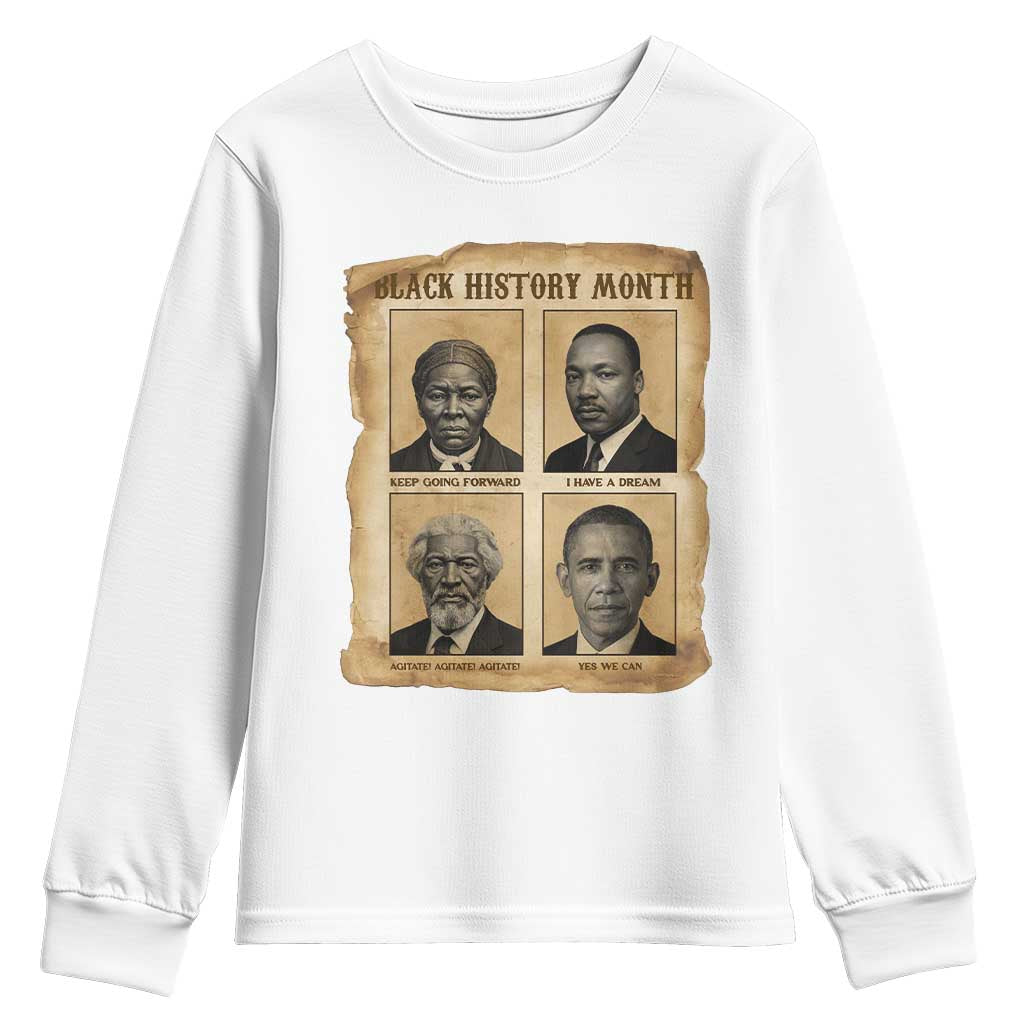 Vintage Black History Heroes Youth Sweatshirt Strong Black Pride - African Pride