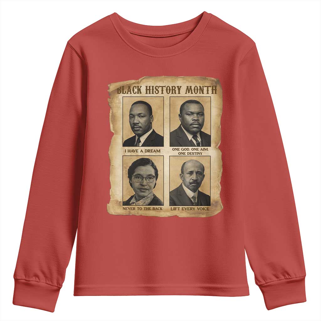 Vintage African American Heroes Youth Sweatshirt Black Pride Inspiration - African Pride