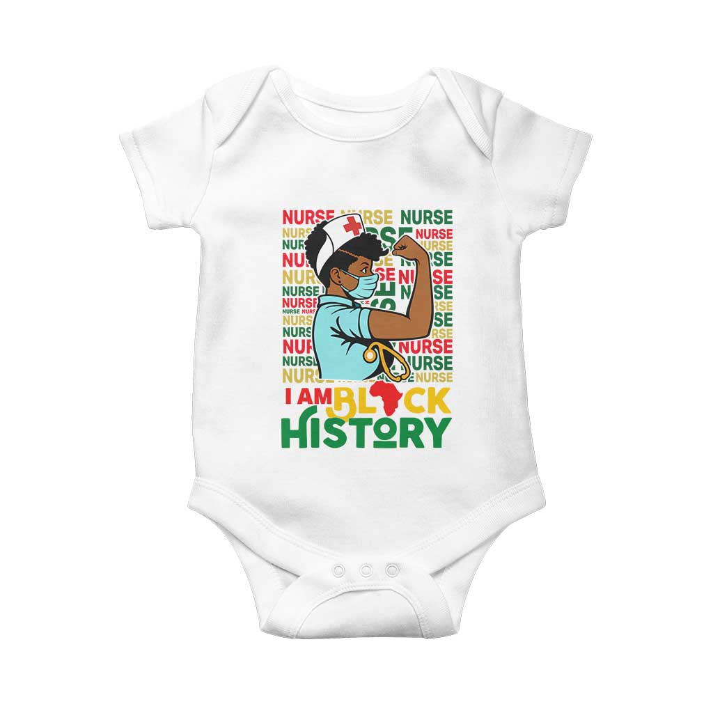 African American Nurse Baby Onesie I Am Black History Afro Strong Feminism - African Pride