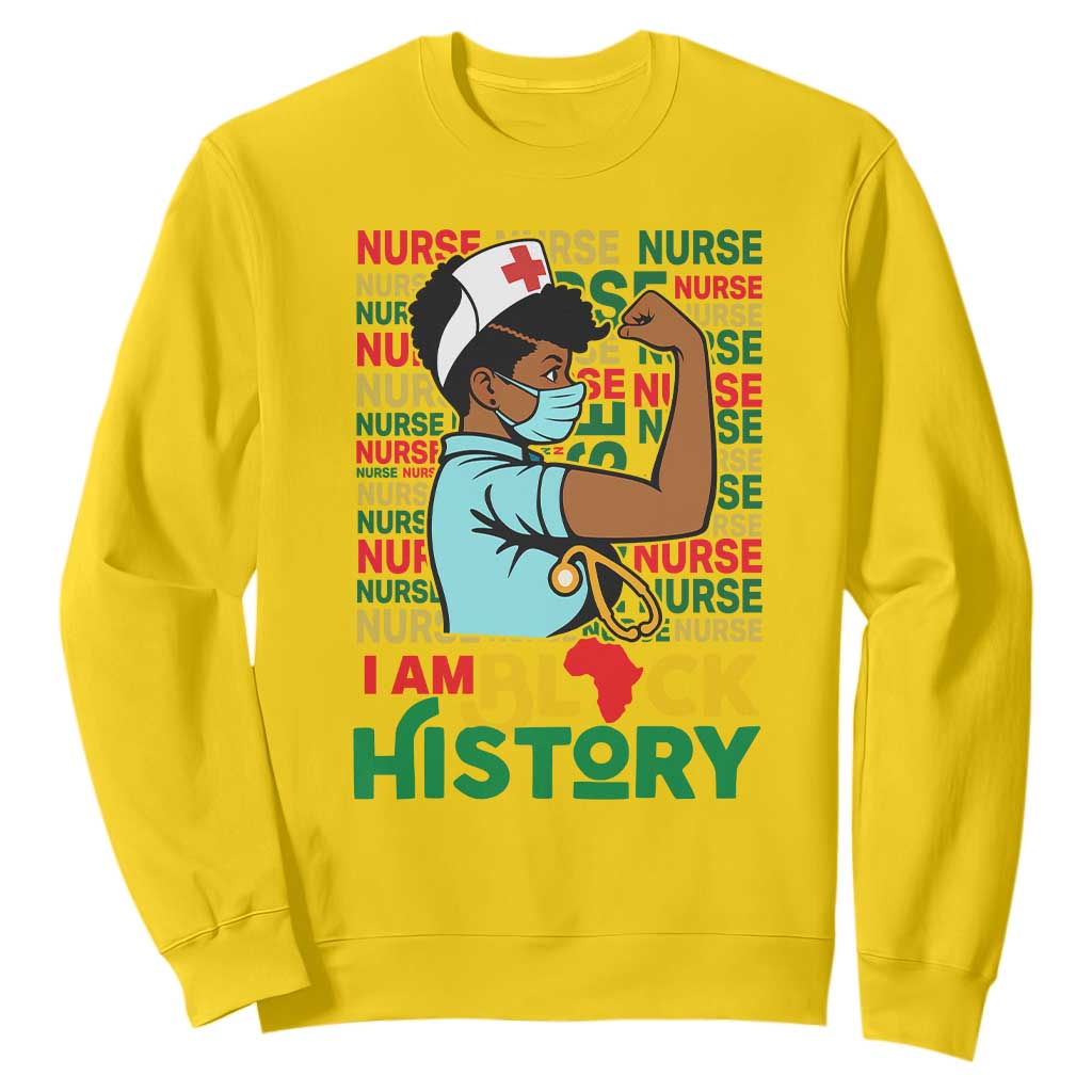 African American Nurse Sweatshirt I Am Black History Afro Strong Feminism - African Pride