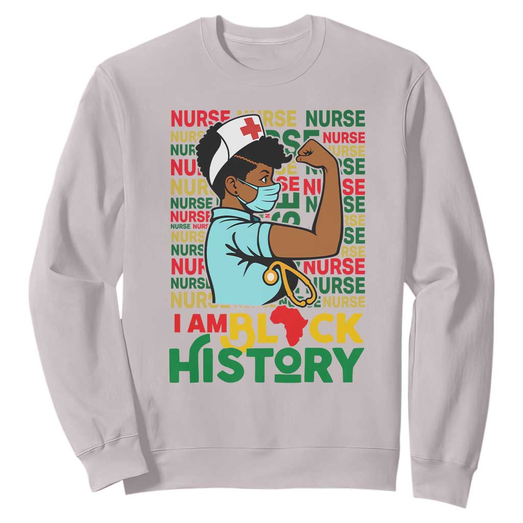 African American Nurse Sweatshirt I Am Black History Afro Strong Feminism - African Pride