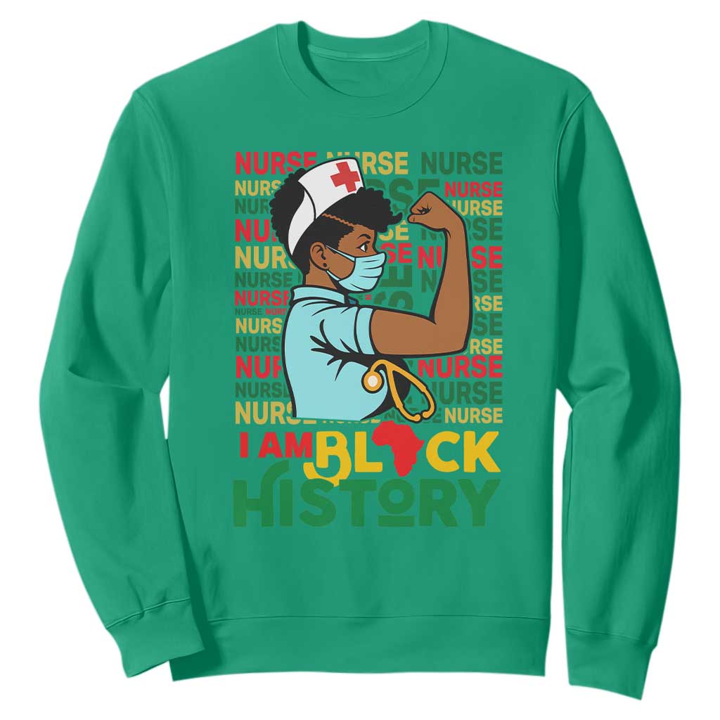 African American Nurse Sweatshirt I Am Black History Afro Strong Feminism - African Pride