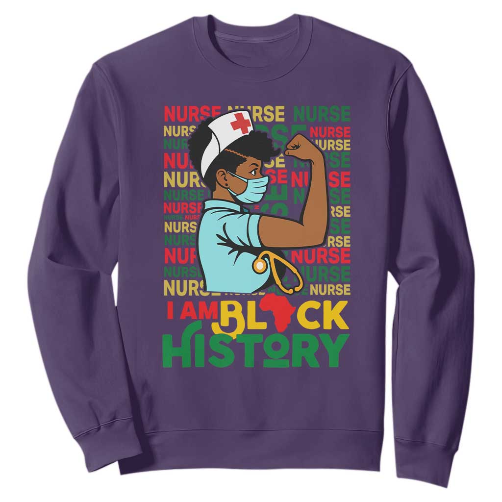 African American Nurse Sweatshirt I Am Black History Afro Strong Feminism - African Pride