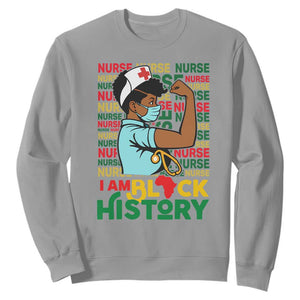 African American Nurse Sweatshirt I Am Black History Afro Strong Feminism - African Pride