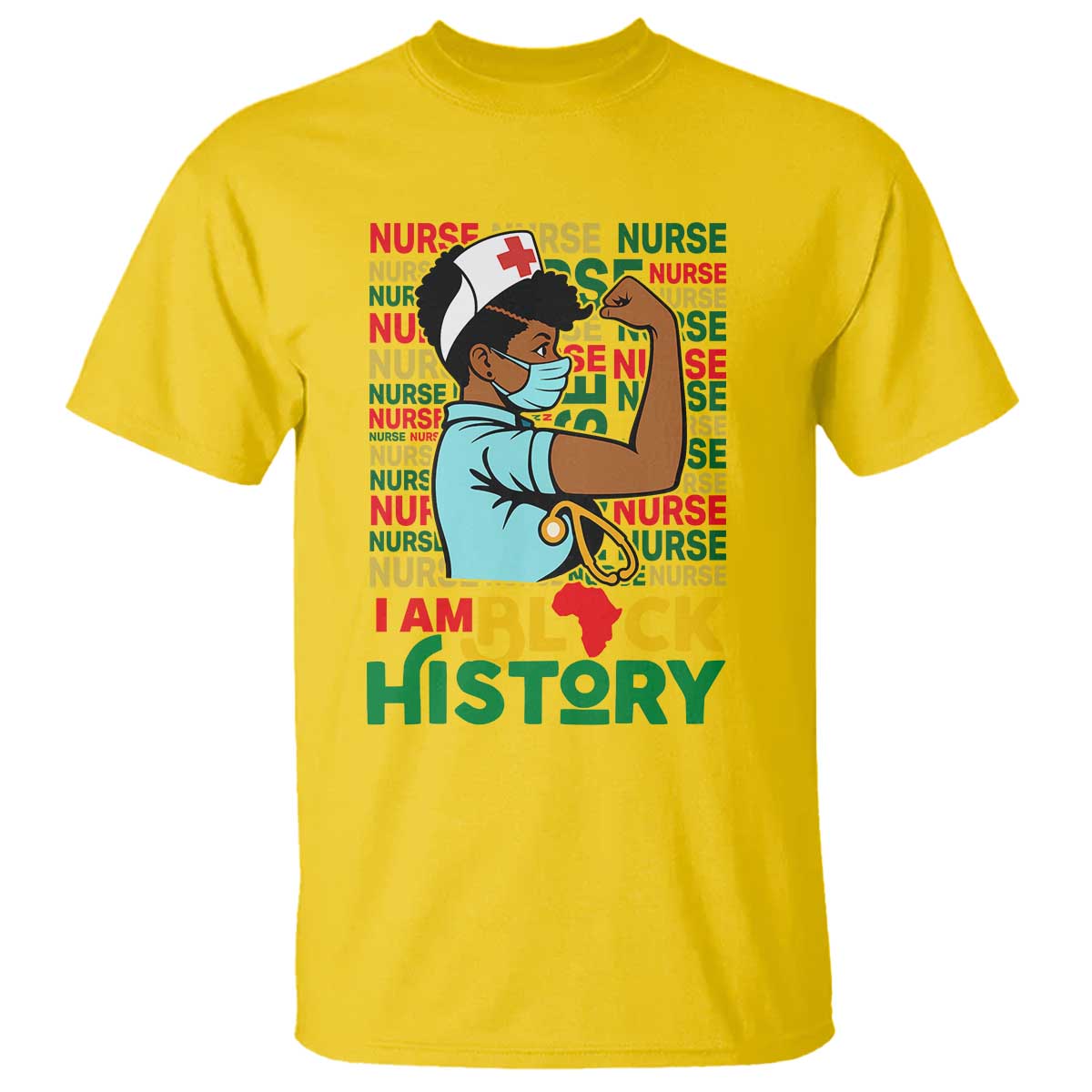African American Nurse T Shirt I Am Black History Afro Strong Feminism - African Pride